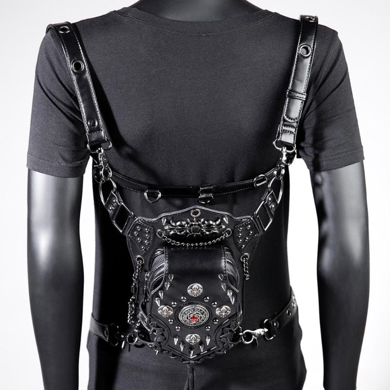 Bauchtasche Steampunk Punk Rock Mehrweg-Tragestil Rucksack Brusttasche Beintaschen Holstertasche Umhängetasche