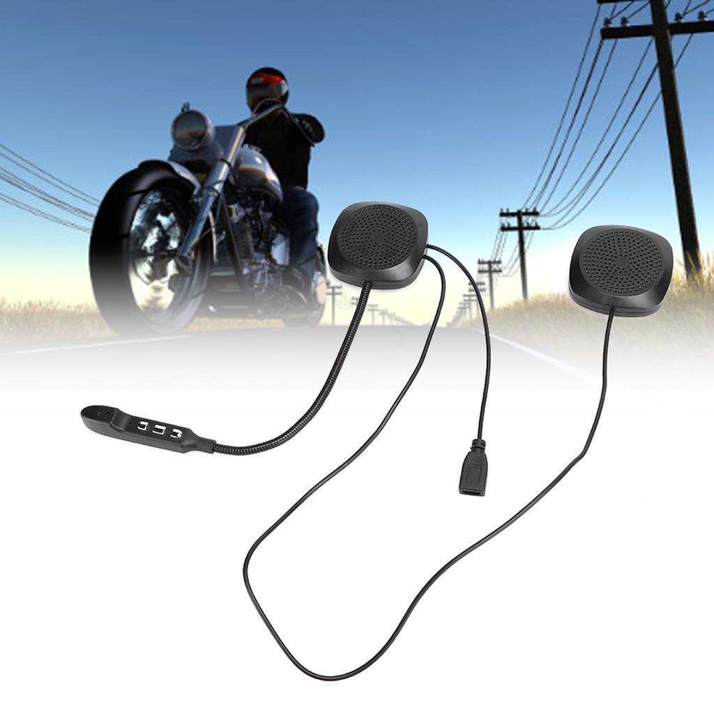 Bluetooth 5.0 Motorcycle Helmet Headset Stereo Hands Free Call Headphone with Mic