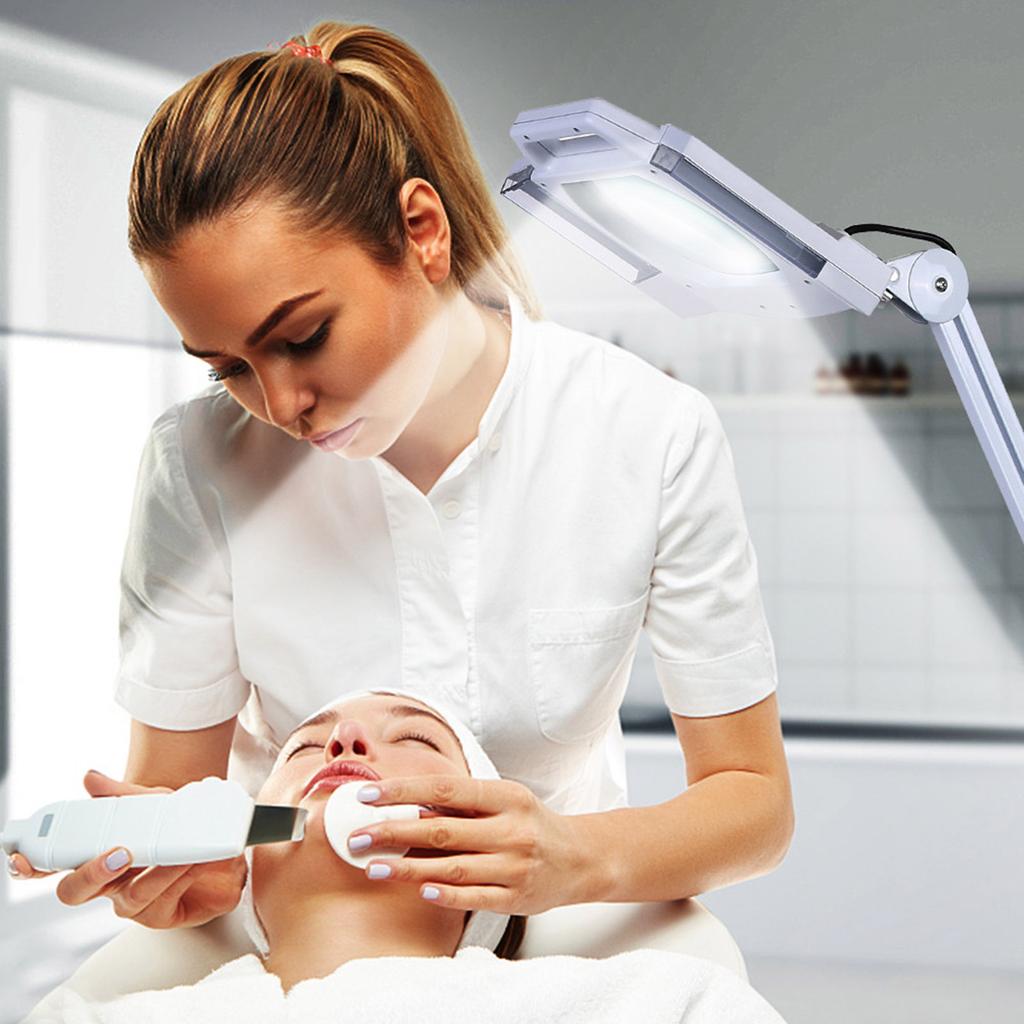 Upgraded 5X Illuminated Desktop Magnifying Lamp with Clamp Swivel Medical Beauty