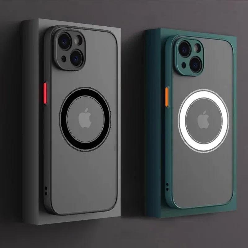 Luxury Magnetic Wireless Charge For Magsafe Case For iPhone 15 14 13 12 11 Pro Max X XR XS 7 8 Plus TPU Soft Shockproof Cover
