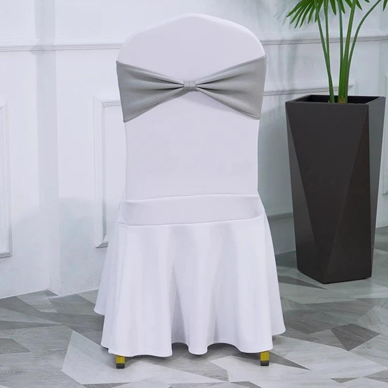 Spandex High Quality Chair Sash Fit All Chairs With Decorative Ready Made Bow Tie Knot Ideal for Wedding and Event Decoration