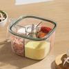 4 Grids Salt Pepper Seasoning Box Transparent Lid Spice Jar Chili Powder Sugar Bowl Condiments Storage Container Kitchen Gadgets
