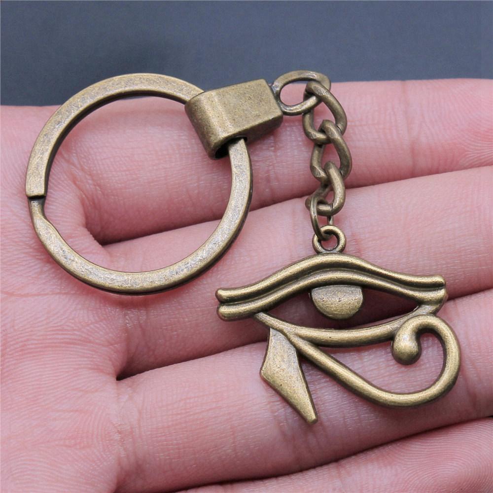 Star of David Talisman Amulet Pendant Antique Bronze Metal Keychain with 30mm Ring for Boys Bag Charm