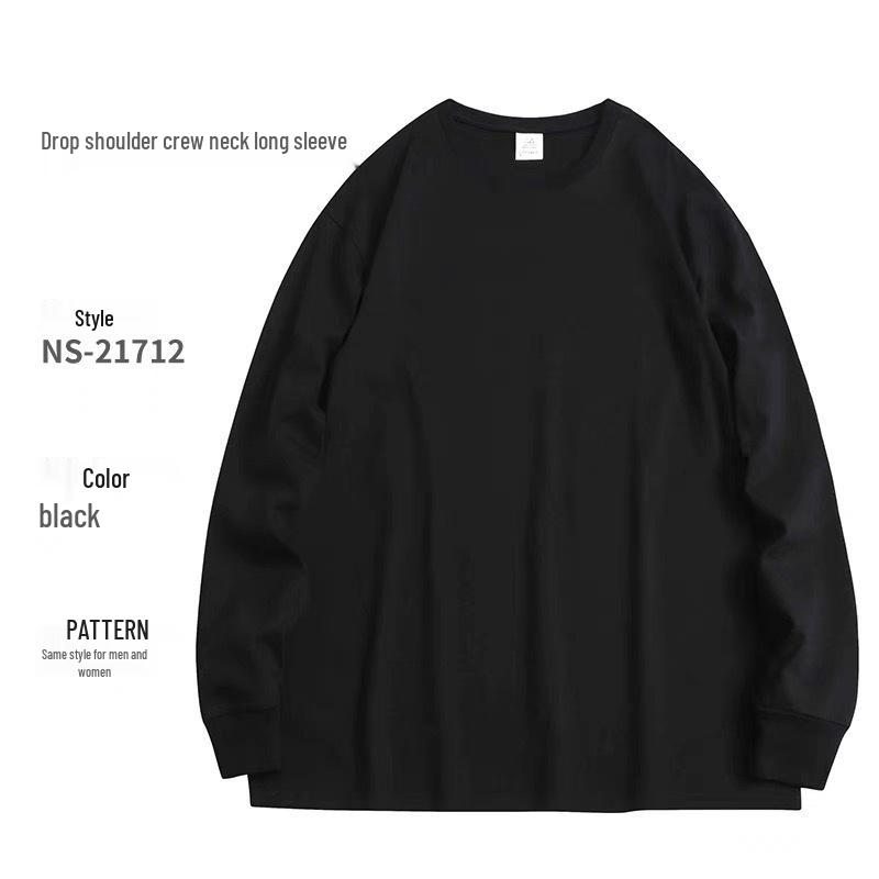 Heavyweight 320g Ribbed Crew Neck Long Sleeve Unisex Base Layer Sweatshirt