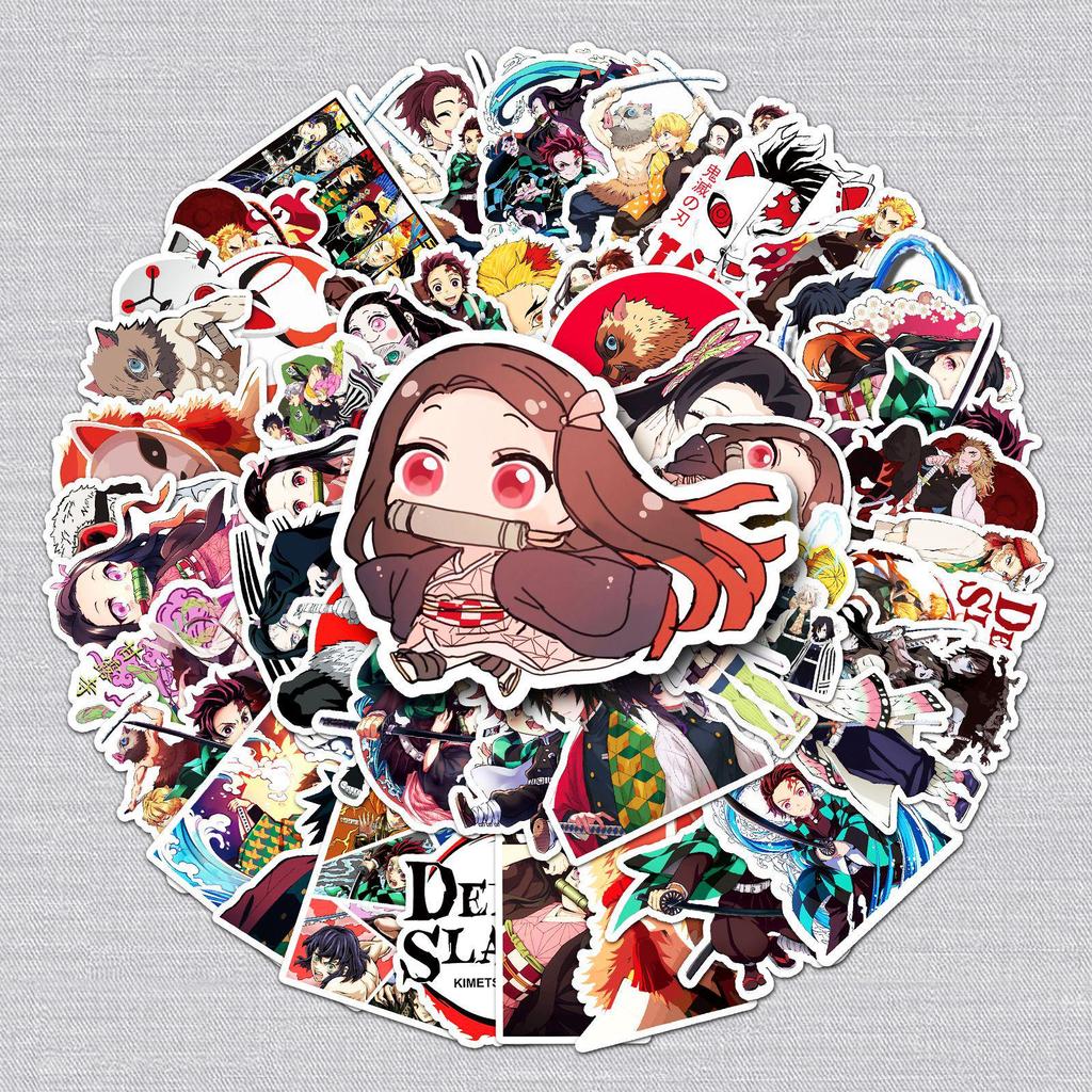 50-Piece Demon Slayer Graffiti Stickers: Anime Cartoons for DIY Skateboards & Suitcases, Waterproof