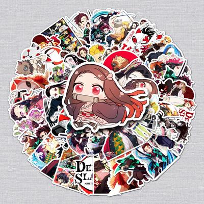 50-Piece Demon Slayer Graffiti Stickers: Anime Cartoons for DIY Skateboards & Suitcases, Waterproof