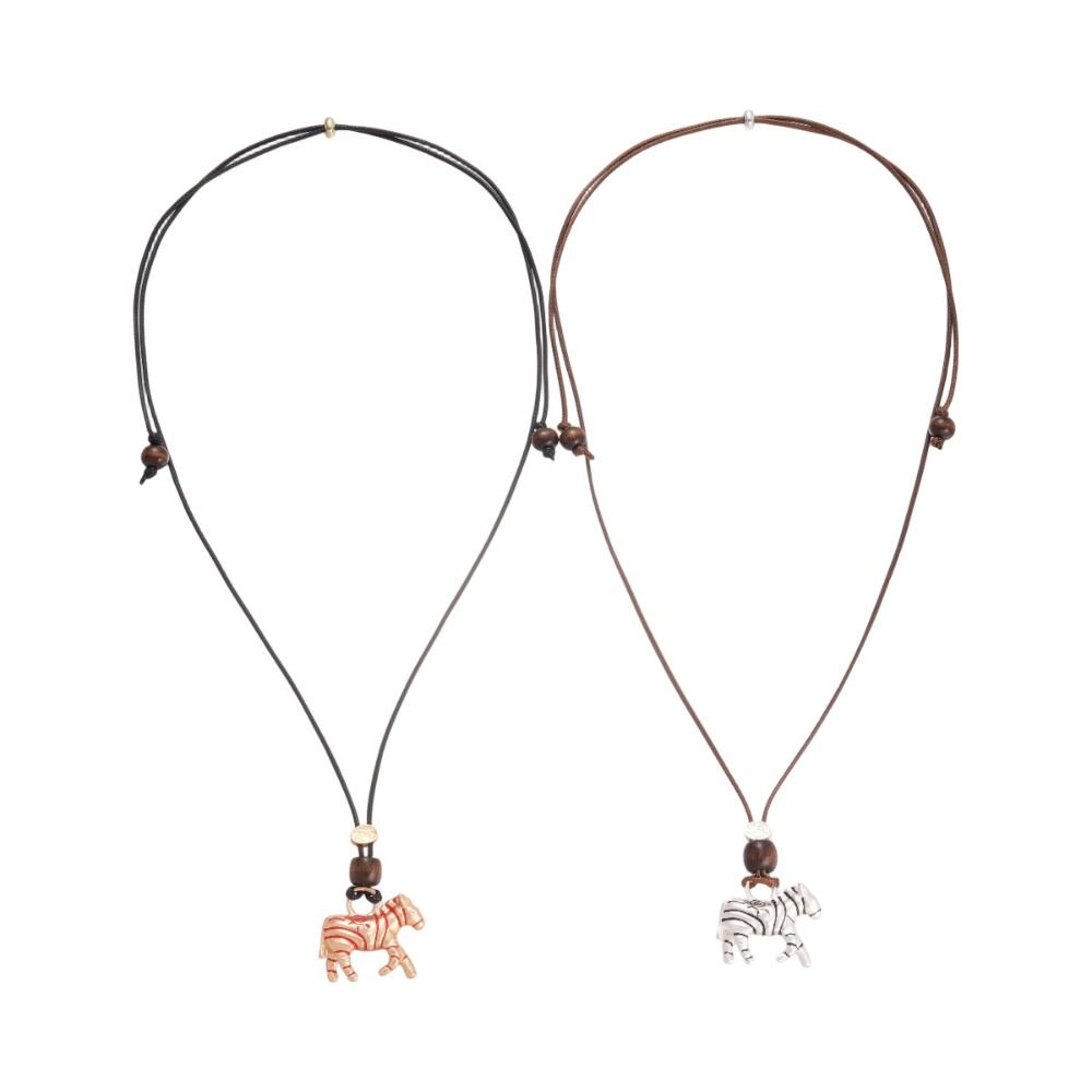 Collier Choker Cartoon Zinc Alliage de Zinc Pendentif Cheval Collier Chaîne Pull Style Ethnique Festival du Printemps Chinois