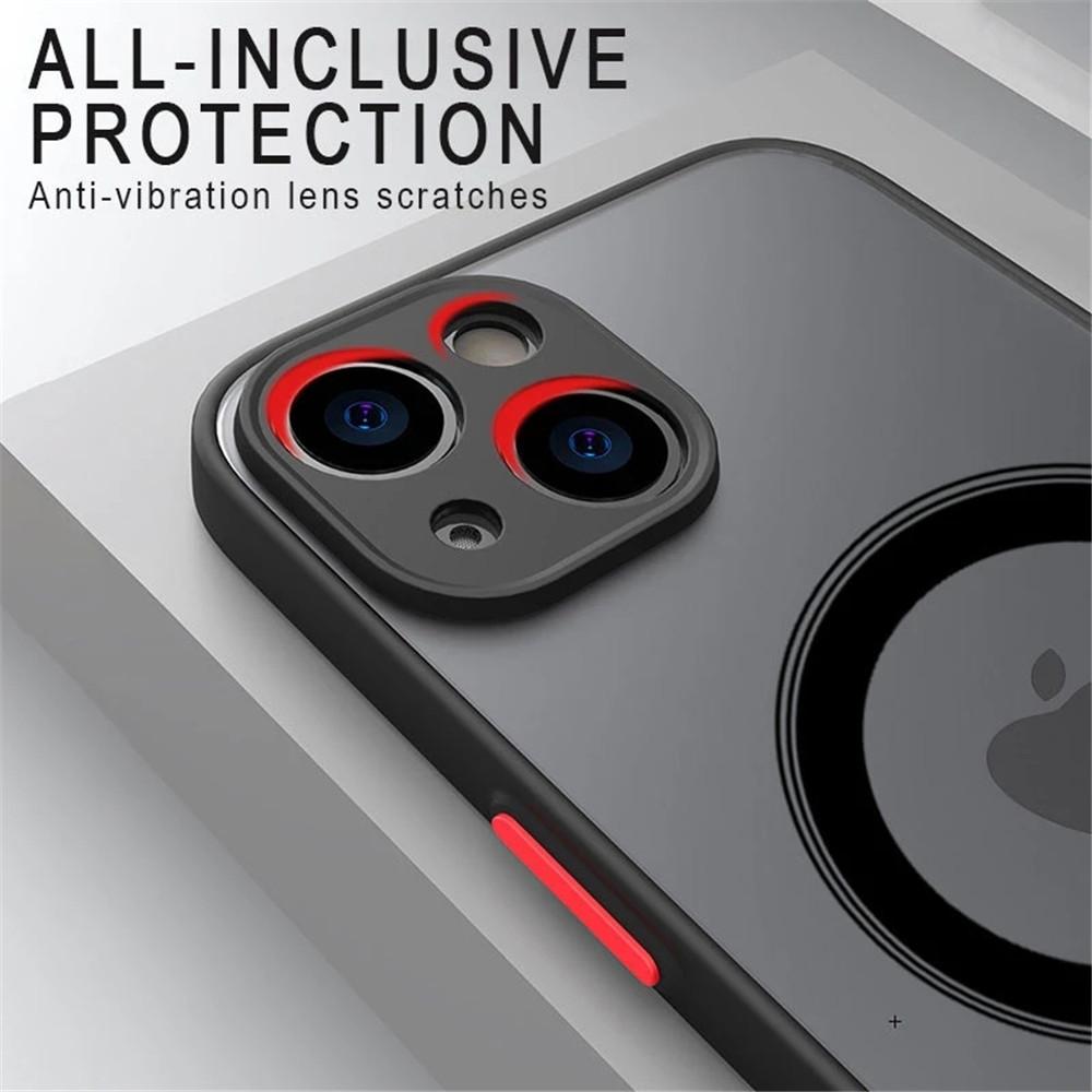 Magnetic Wireless Charging Phone Case For Iphone 14 13 12 11 Pro Max Xr Xs Max 13pro 14 Plus Shockproof Matte Bumper Clear Cover