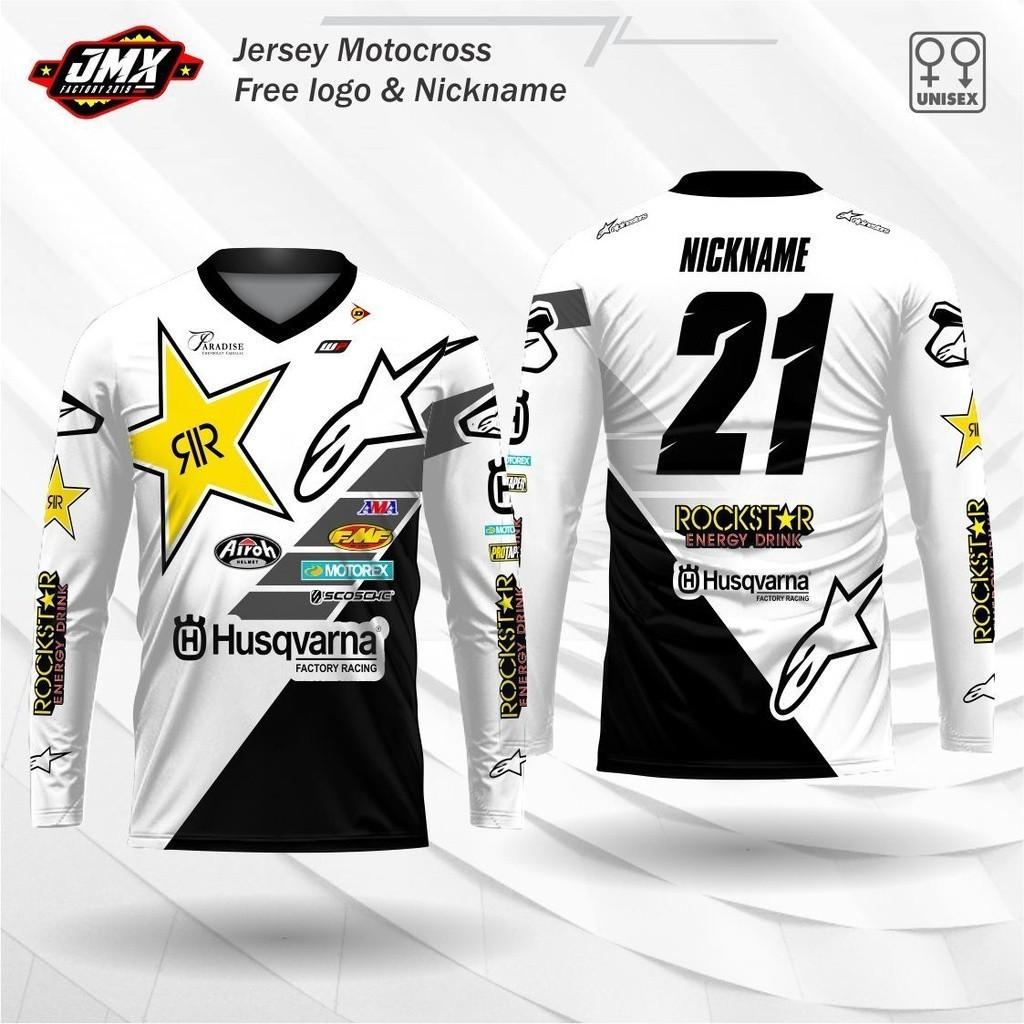 Motokrosa krekls Unisex Rockstar Husqvarna Pielāgots