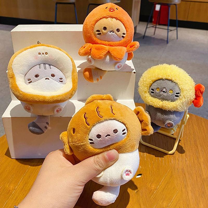 Cat Doll Keychain Plush Keychain Car Keychain Bag Pendant Cartoon Cat Earphone Pendant Bag Pendant Accessories