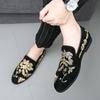 Fashionable Men  Handmade Embroidered Lefu Sole and Formal Shoes Luxury Party Designer PU Shoes Black Size 38-48 Men  Shoes