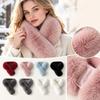 Women's Thick Reversible Neck Warmer with Fuzzy Collar Versatile Winter Scarf