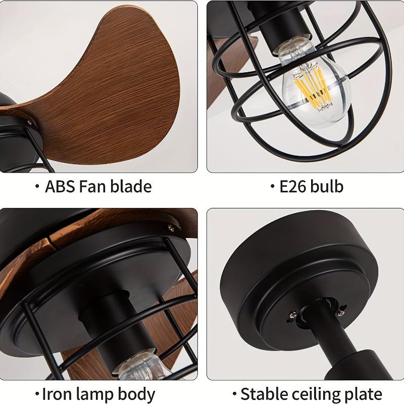 1 Stück Deckenventilatoren mit Lichtern, 6 Geschwindigkeiten, 22-Zoll-Deckenventilator mit Fernbedienung, mit geräuschlosem umkehrbarem Gleichstrommotor, geeignet für kleine Räume