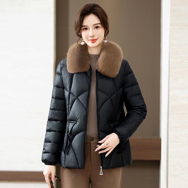 New Winter Slim Slim Big Fur Collar Cotton-padded Jacket Women's Short Small Cotton-padded Jacket Slim Cotton-padded Jacket