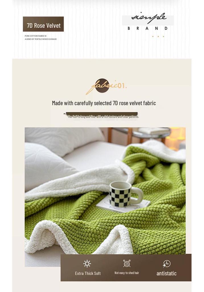 Winter Double-Layer Lambswool Flannel Blanket for Office or Nap Use