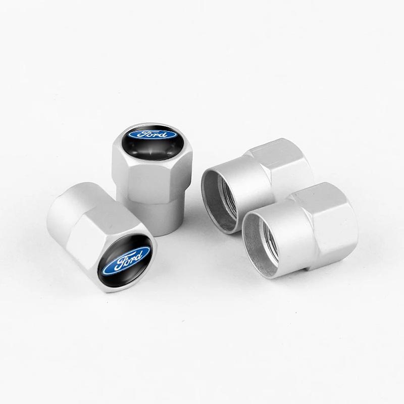 UZYJ9 4Pcs Car Aluminium Alloy Wheel Tire Valve Cover Caps For Ford Escape Kuga Mondeo Ecosport Fiesta Focus 2 3 Tyre Plug Accessories
