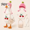 Seasonal Goose Accessories 7 Inch Desk Outfits, 4 Pcs Knitted Sweater Hat Scarf Office Ornament Crossbody Bag Winter Holiday Accessory for Office,