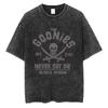 Classic Funny Movie The Goonies Never Say Die Vintage Washed T Shirt Best Famous Skeleton Graphic T-shirt Oversized Tshirt Unisex