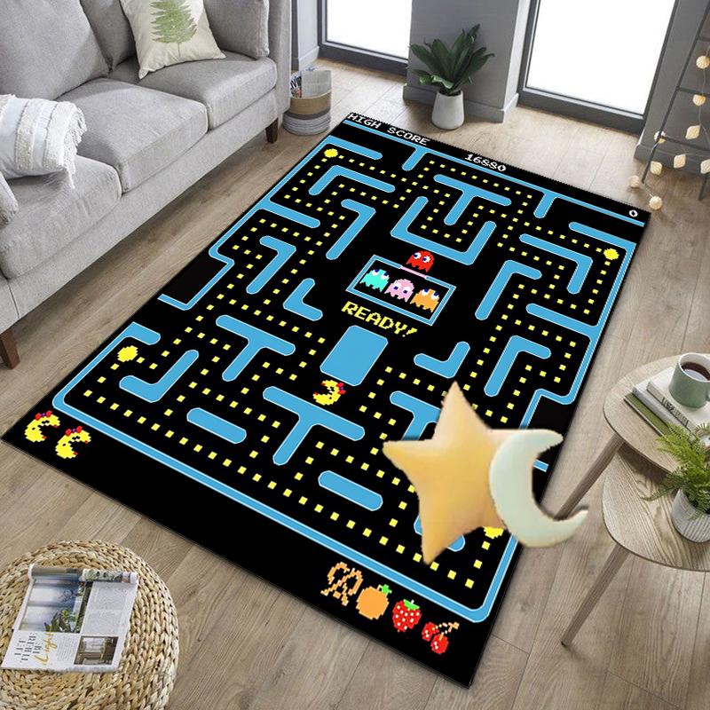 Pac game Adventure Office Rug Chair Mat, Game Carpet, Suitable for Front Door, Bedroom, Living Room, Desk, Holiday Gift
