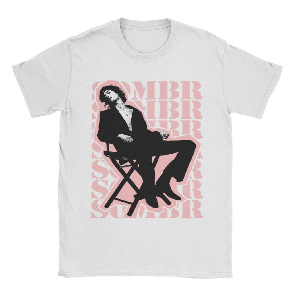 Unisex T-Shirts Sänger Sombr Vintage Reine Baumwolle T-Shirts Kurzarm T-Shirt Rundhals Kleidung Bedruckt