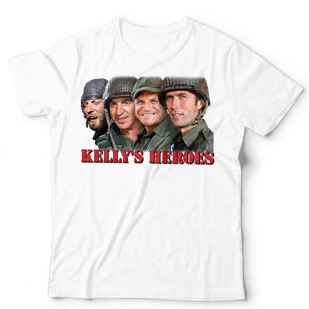 Kellys Heroes Faces Unisex Tshirt 70s Clint Oddball Telly Retro Vintage White S