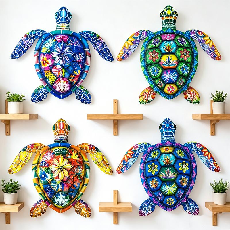 Metal Turtle Wall Decor 3D Sea Turtle Wall Art Sculpture for Garden Fence Patio Yard Lawn Bedroom Living Room Home Decoration