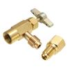 New R134A To R12 Top Mount Can Taper With Shut-Off Valve 1/2 To 1/4 Flare Tube