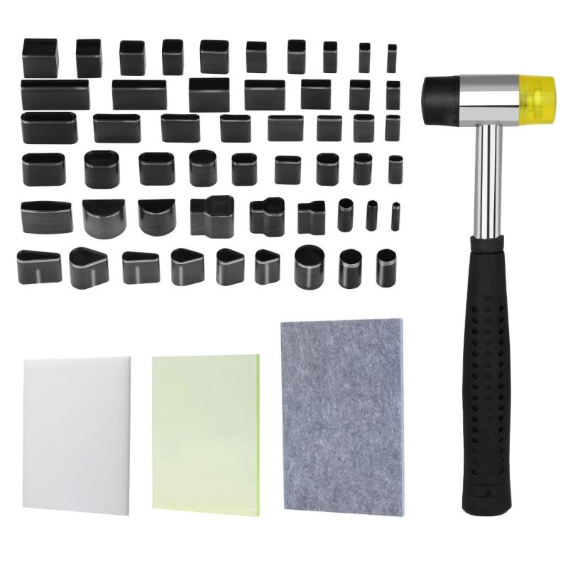 Leather Tools with Hammer Cutting Mat Leather Hole Punch Tool Leather Craft Tool Leather Stamping Tools Craft Supplies