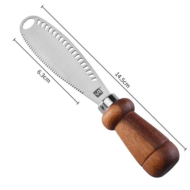 High-Quality Stainless Steel & Acacia Wood Cheese Knife and Fork Set