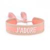 Rhinestone Embroidery Woven Bracelets Adjustable Rope Stackable Bangle For Women