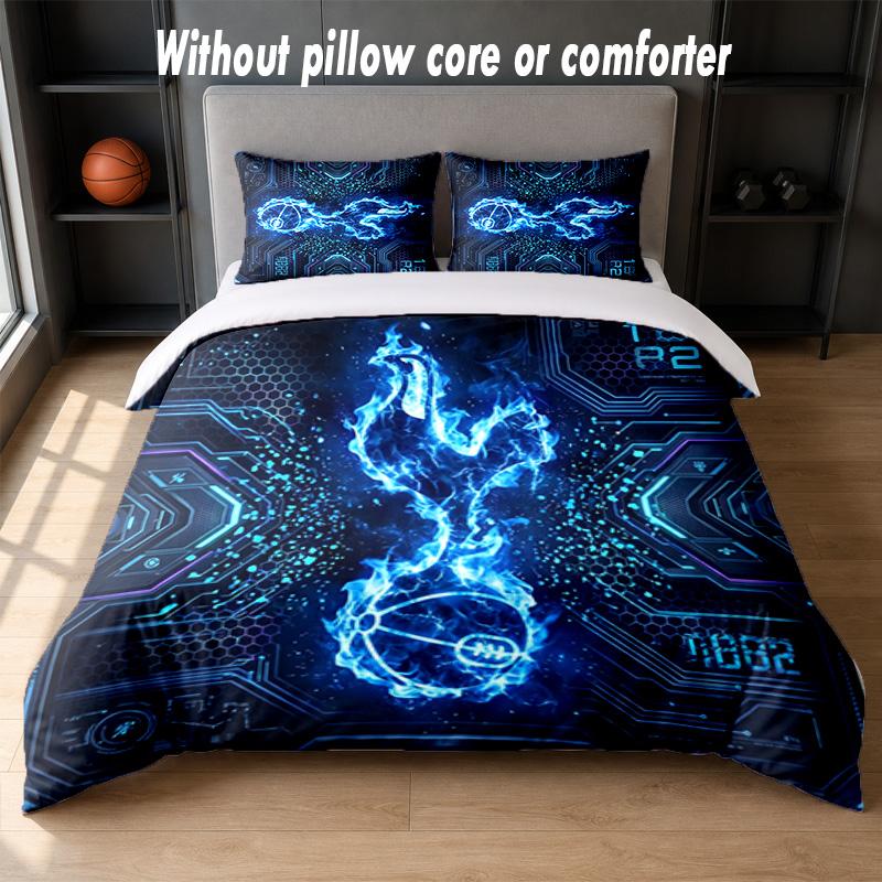 Tottenham Hotspur Design Bett Bettwäsche Set 1 Bettbezug + 2 Kissenbezüge Weich Atmungsaktiv Haushalt Bettwäsche