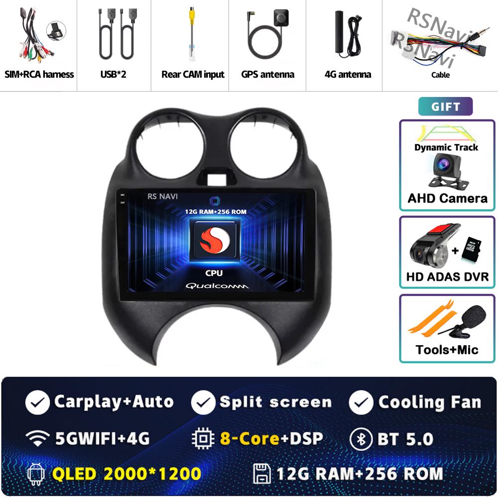 Android 14 Car Radio For Nissan March K13 2010 2011 2012 2013 Player Multimedia Navigation Stereo CarPlay Auto Video BT WIFI+4G