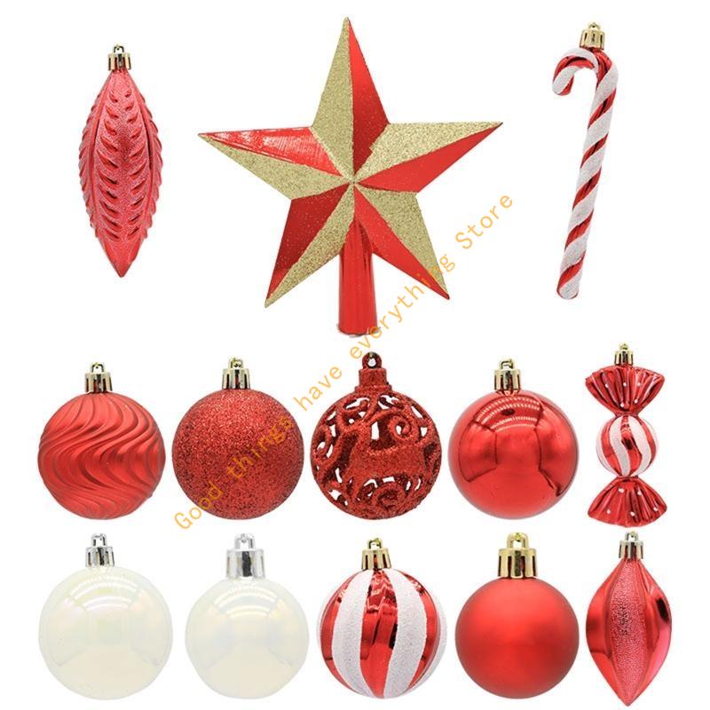 Christmas Balls Set of 40 Plastic Sphere Ornaments Hanging Crafts Decor 55KF