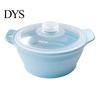 High Temperature Safe Kitchen Tool Foldable Silicone Microwave Steamer, Collapsible Steamer Bowl, Splash Proof Steaming Lid Heat-Resistant Food-Grade