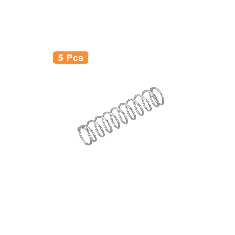 Uxcell Compression Springs, Coil Springs, 0.5mm Wire Diameter, 5mm Outer Diameter, 20mm Free Length, Made of 304 Stainless Steel, for Repair,