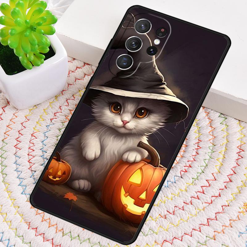 Funny Animal Cartoon Halloween Cat Phone Case for Samsung Galaxy Note 10 Pro S26 Ultra S23 S24 FE S25 S21 S22 PLUS Cover
