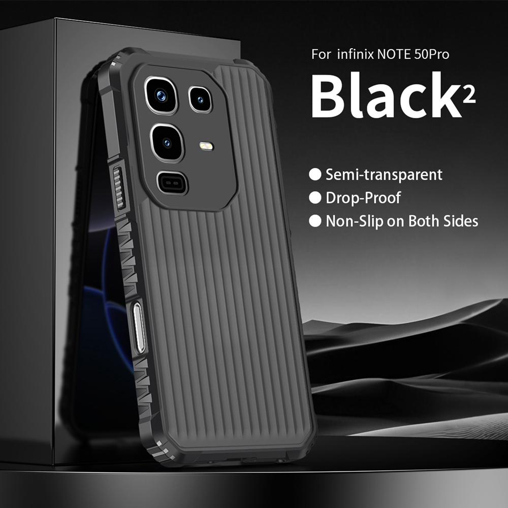 KEYSION Heavy Duty Shockproof Phone Case for Infinix Note 50 Pro 4G Silicone+PC Translucent Matte Cover for Infinix Note 50 4G