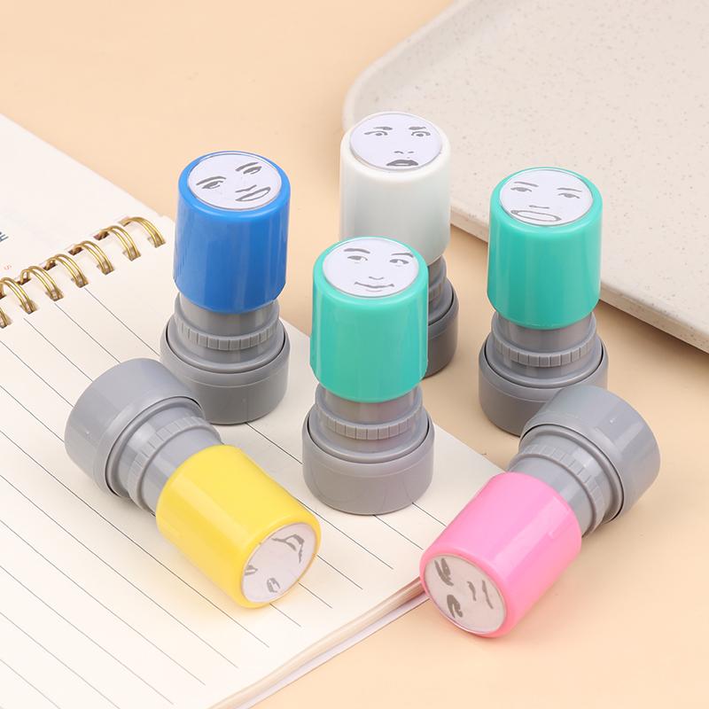 Hot Fun Cartoon Characters Expressions Photosensitive Seal Press-type Planner Stamps Kpop Anime Action Ink Stamp Fans Gift