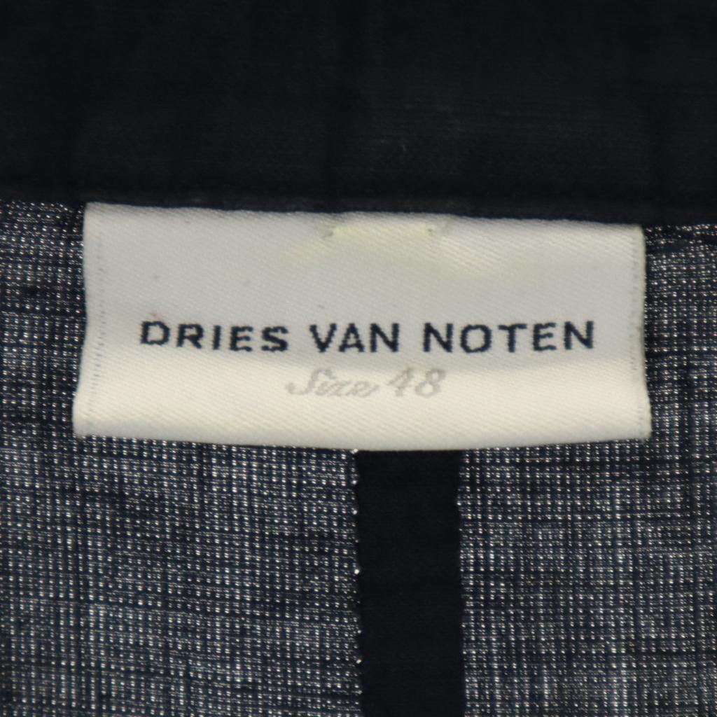 DRIES VAN NOTEN Linen Blend Drivers Jacket 48 Navy Men's Used