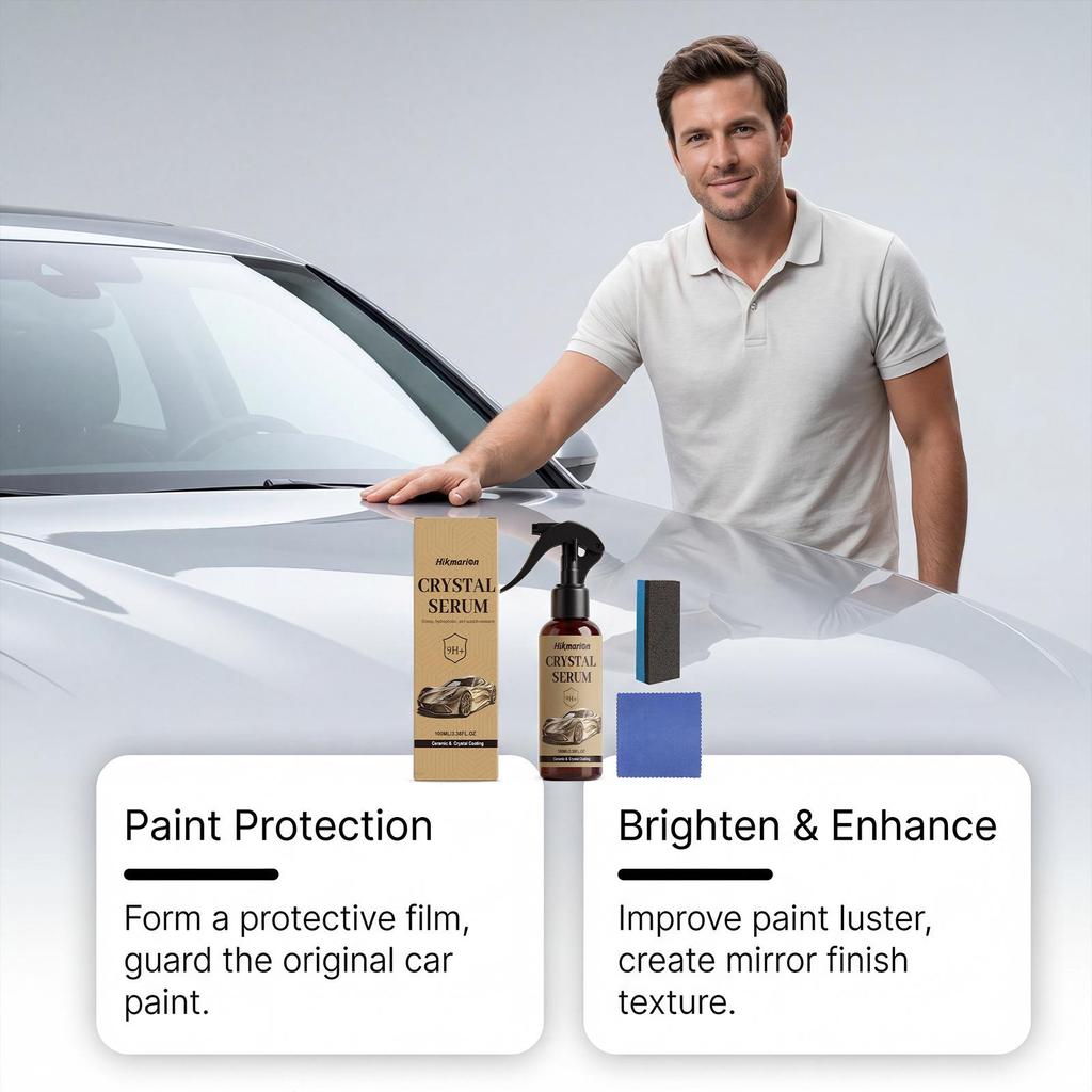 Hikmarion Car Ceramic Coating Kit - Hydrophobic, Stain-Resistant Paint Protection and Polishing Care.