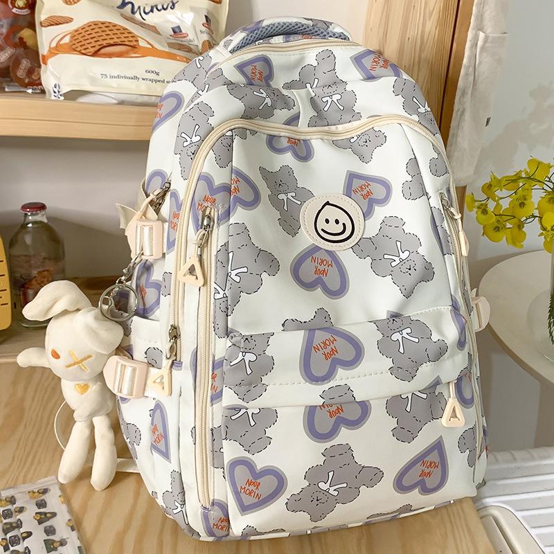 School bag, high quality fashion for middle school students, love bear for junior high school students, cute backpack for primary school girls
