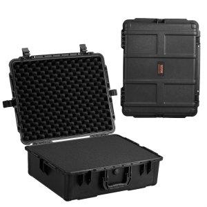 VEVOR Weatherproof Hard Case, Heavy Duty Protective Dry Box Case with Pre-cut Foam, and Retractable Pull Handles for Travel, Hunting, Military