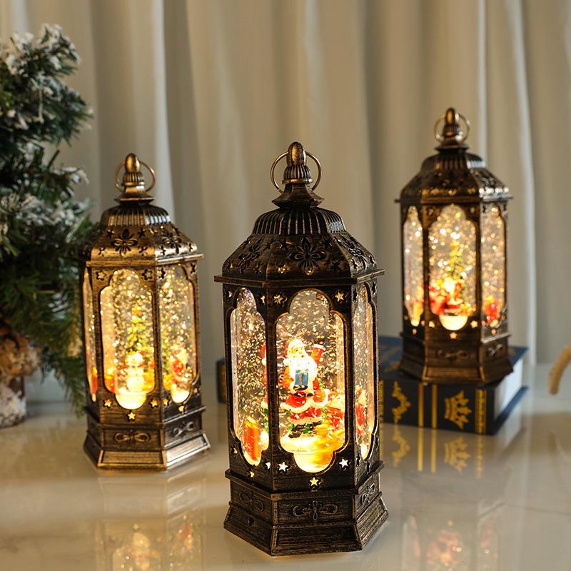 Rotating Christmas Music Lantern with Hotel Lighting and Oil Lamp Design