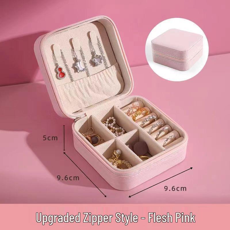 Korean Style Portable Jewelry Box for Stud Earrings & Rings, Anti-Oxidation Travel Organizer