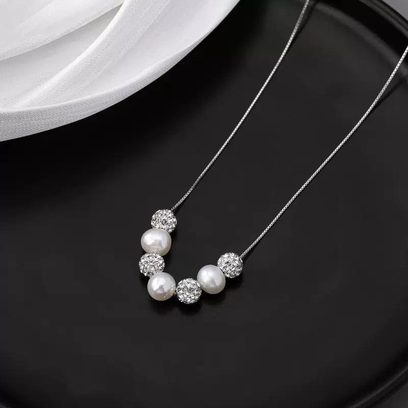911 silver natural freshwater pearl necklace women's summer ins light luxury niche versatile simple collarbone chain accessories high sense
