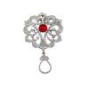 Hollow Design Ladies Crystal Pendant Pin Brooch Ladies Elegant Charming Banquet Badge