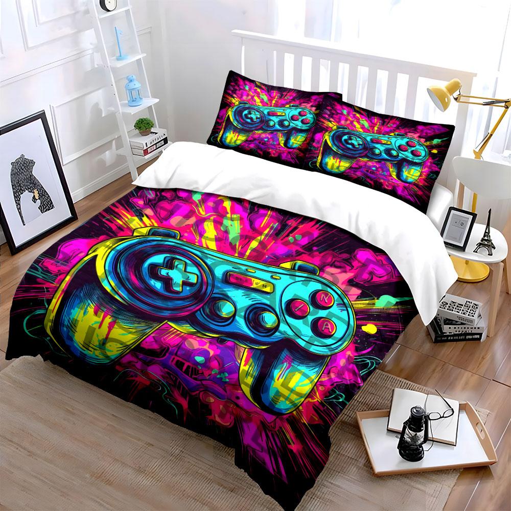 "Retro Game Controller Bedding" Bedding Duvet Cover Set Duvet Cover Pillowcases (1 * Duvet Cover 2 * Pillowcases, Without Duvet Insert)