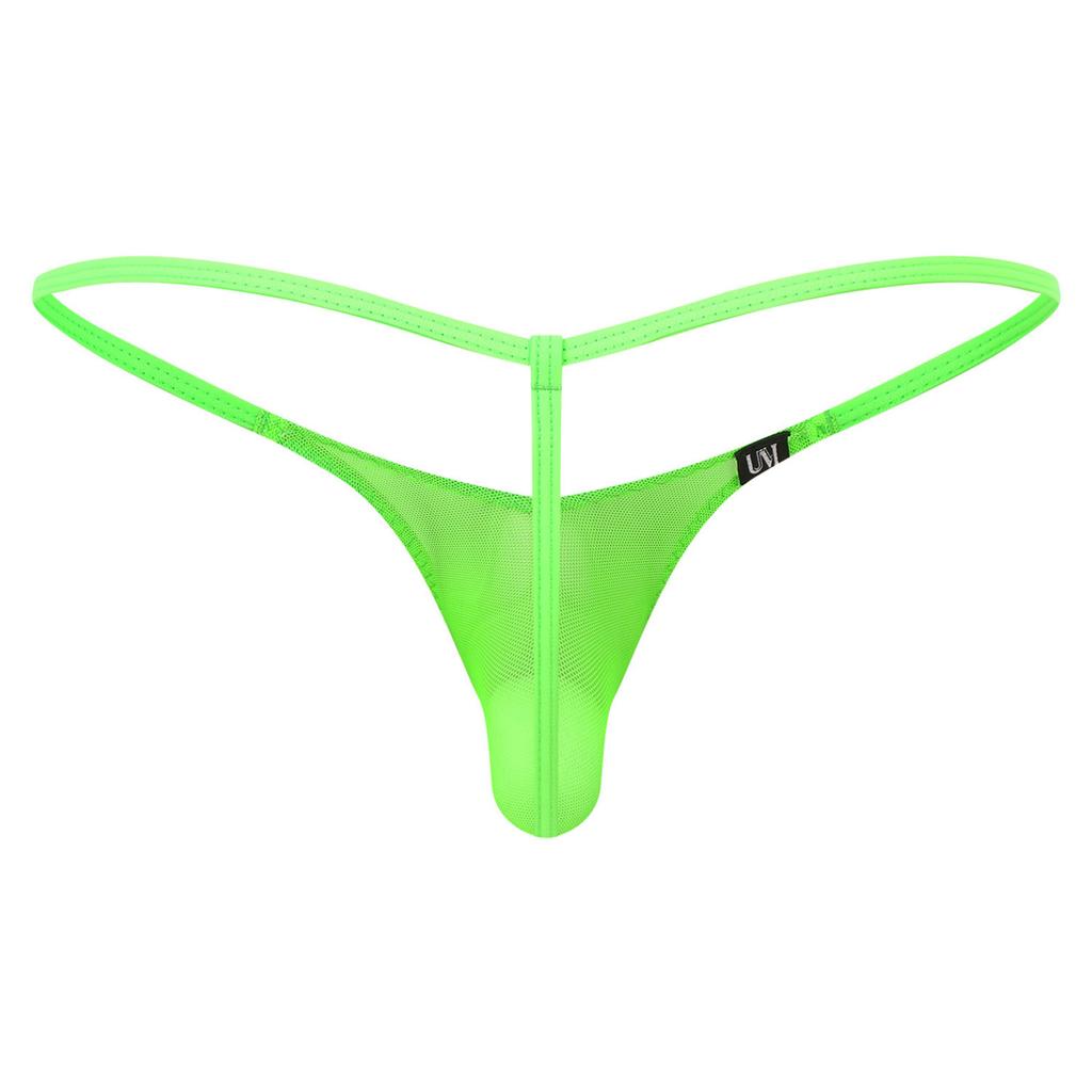 Pánské spodní prádlo tanga s průhlednou síťovinou Sexy průhledné pánské bikiny kalhotky s nízkým vzestupem