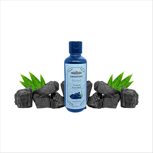 Khadi Natural 100% Herbal Charcoal Face Wash - Deep Cleansing & Oil Control, Detox Formula for Clear Skin, Sulfate & Paraben Free - 210ml