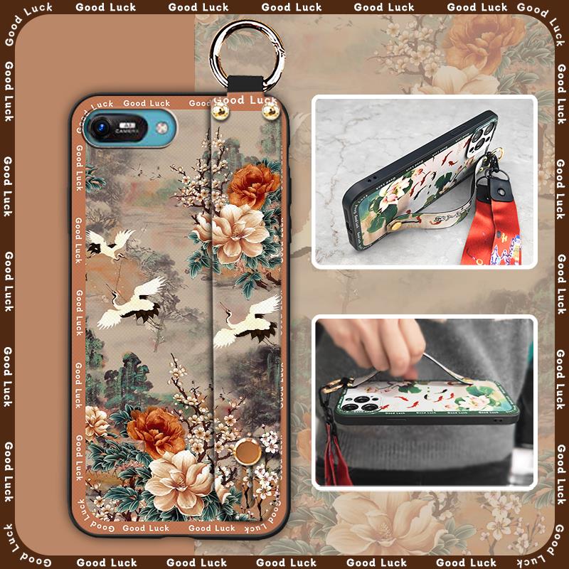 Elderly lady Kickstand Phone Case For Itel A25/A35/A25 Pro Lanyard Anti-knock Silicone Fashion Anti-dust Wristband Ring